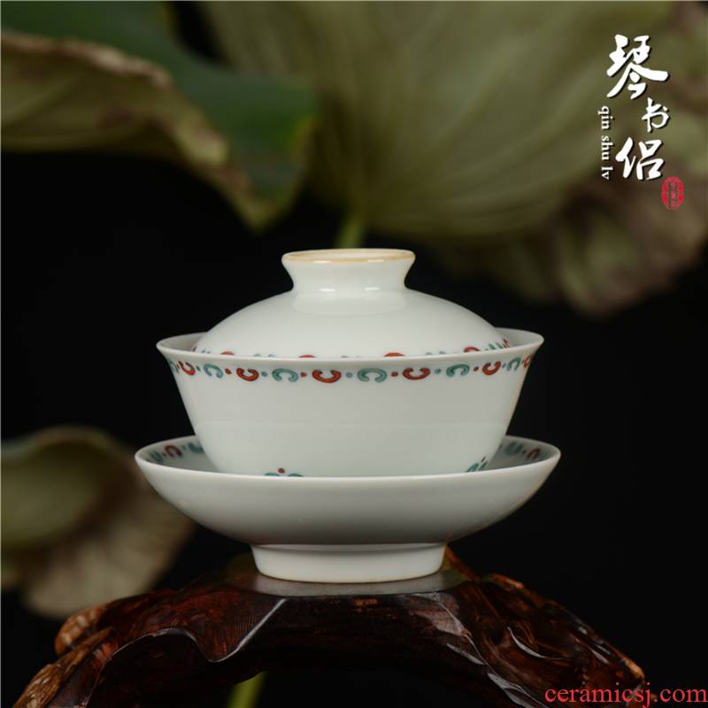 Pianology picking jingdezhen hand - made antique porcelain furnishing articles furnishing articles household act the role ofing is tasted the bucket tureen lid cup