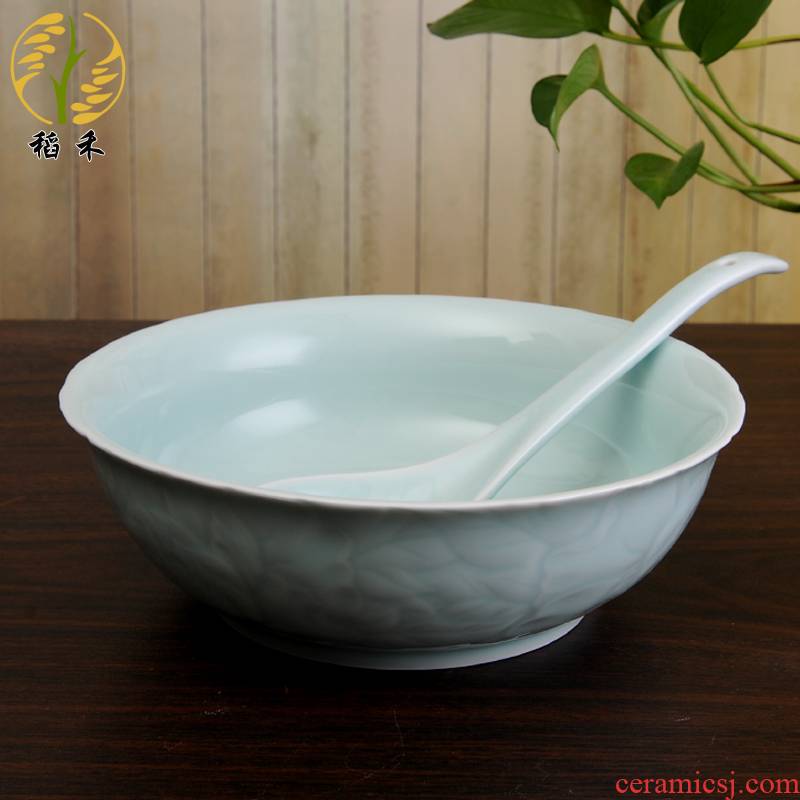Your up celadon bowl spoon, bowl of the spoon combination basin of Chinese style classical pure and fresh and ceramic soup home hotel