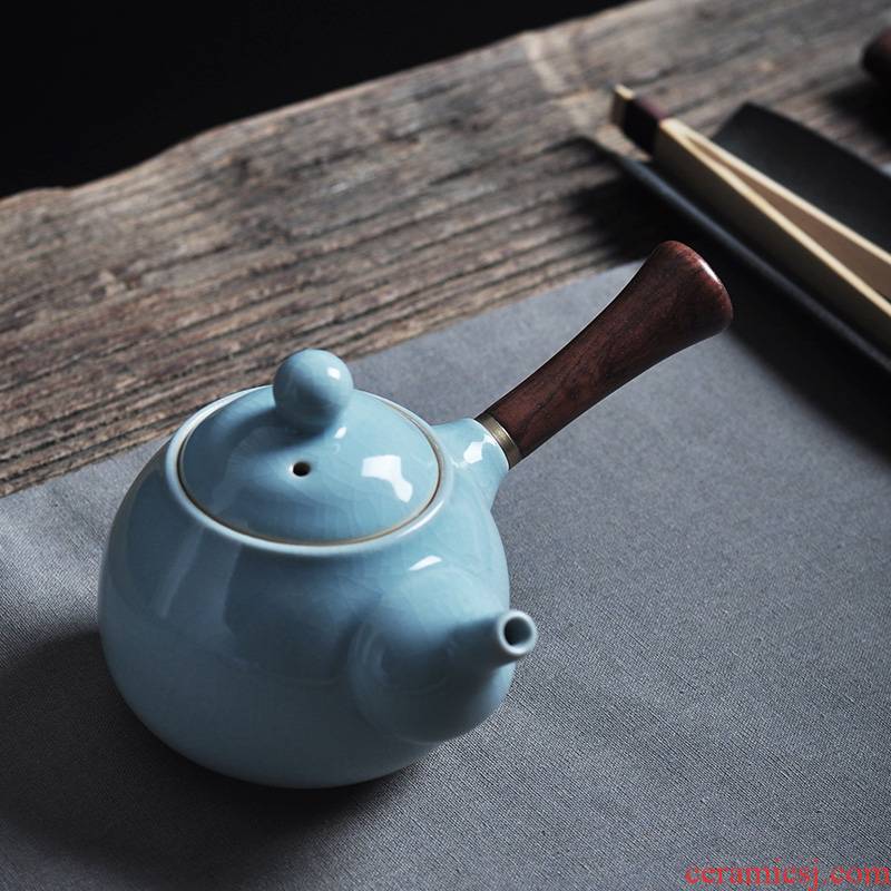 Hon art your up slicing can raise the ebony side pot small large single pot of Japanese ceramic creative kung fu tea set