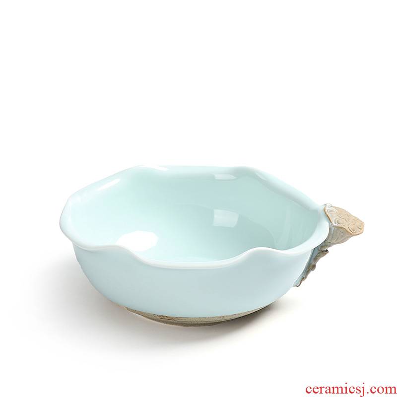 True to celadon ceramic checking lotus tea wash your kung fu tea tea accessories large writing brush washer cup flowerpot