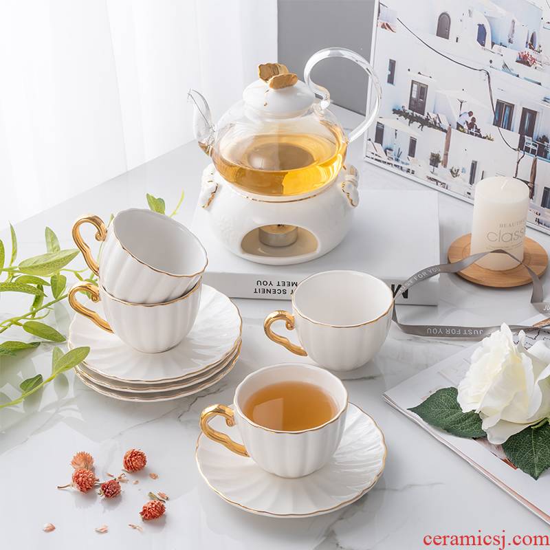 Golden butterfly ceramic flower pot flower the plants and flowers, and fruit tea coffee cup glass heat heating suits for