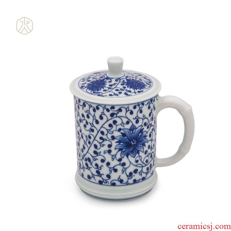 Cheng DE hin jingdezhen ceramic tea set, high - grade pure hand - made porcelain teacup office 1 cup tie up branch lotus cup