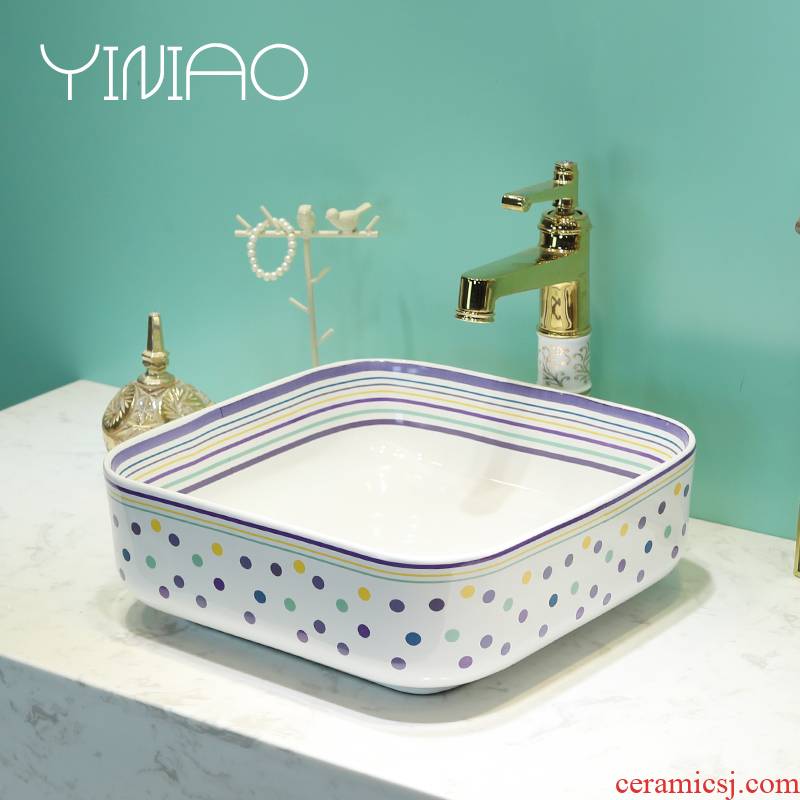 Fashion contracted on the jingdezhen ceramic lavatory basin square face lavabo household toilet of the pool that wash a face