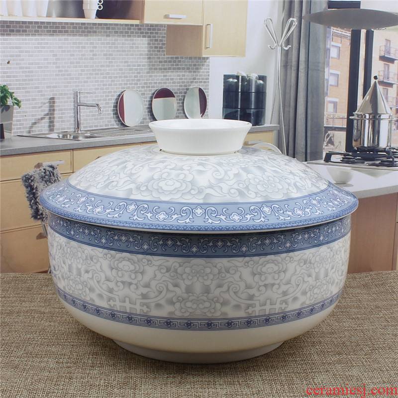 Both the people 's livelihood industry prosperous garden 8.25 "product pot soup bowl with cover with a cover on the soup bowl full flower tableware tureen