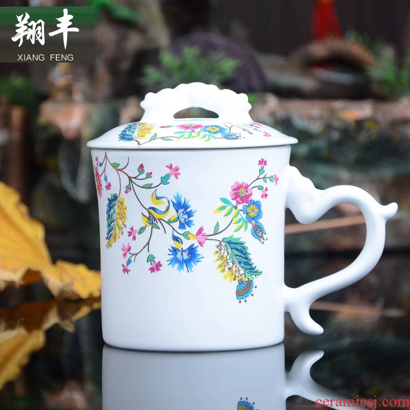 Xiang feng college students of single CPU ceramic crafts tea filter cup tea cup four cup with cover the tea cups
