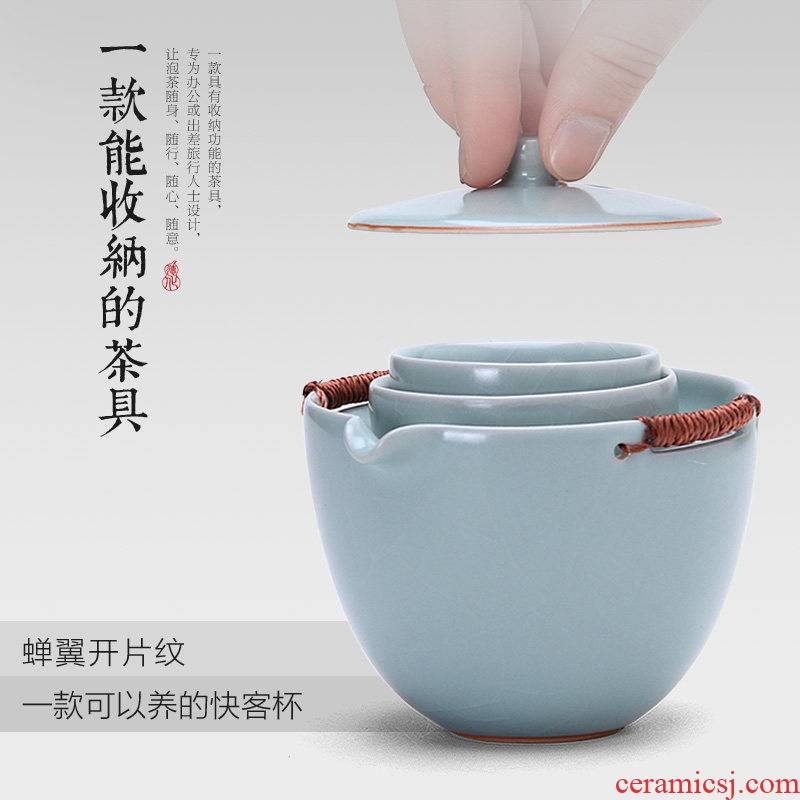 Mingyuan FengTang ceramic your up kung fu tea sets travel tea set two home a pot of the teapot to crack in the afternoon