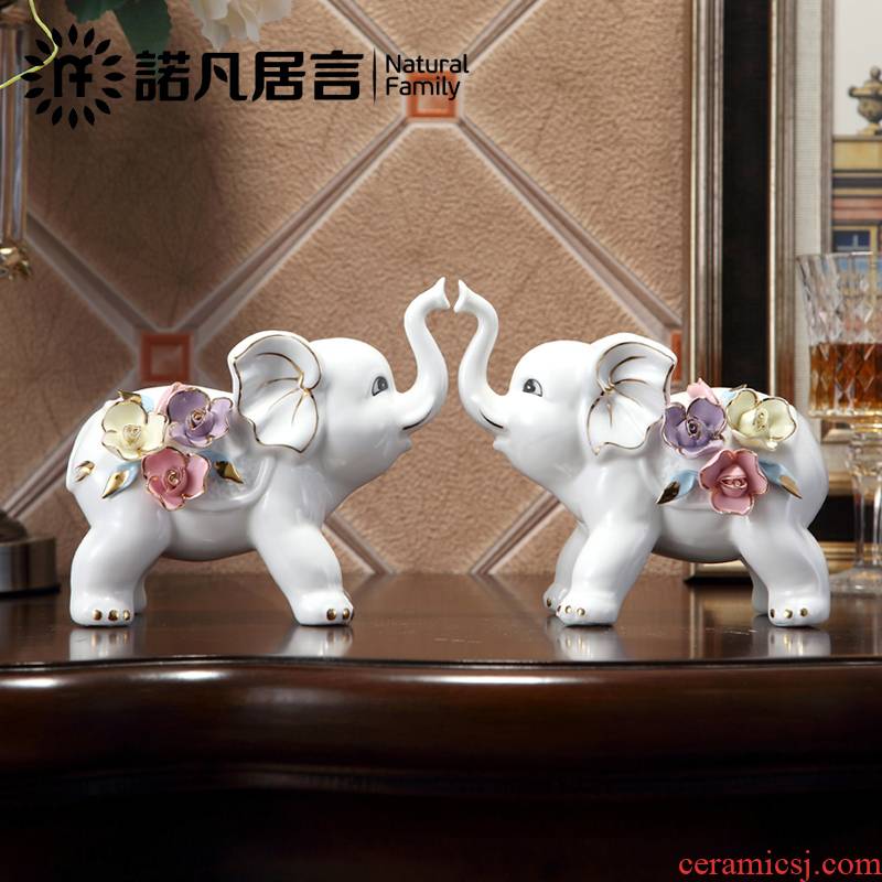 Jingdezhen ceramic furnishing articles sitting room decoration study European opening ornament gift lucky lucky feng shui and elephants