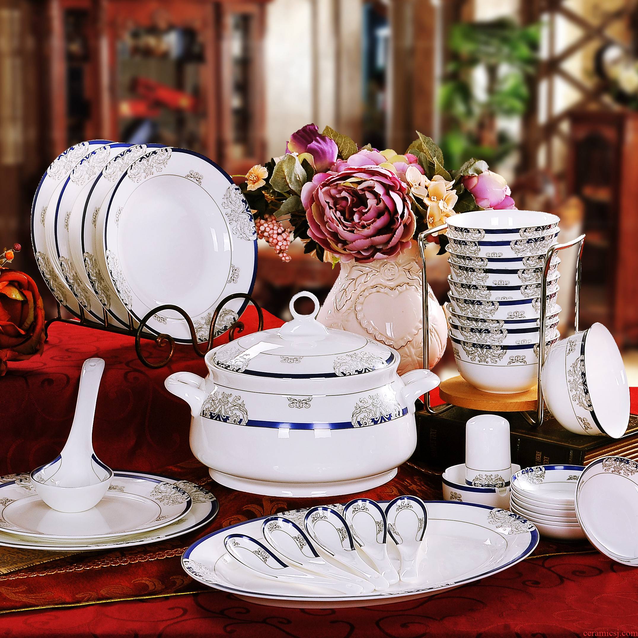 56 the head authentic ipads porcelain bowl suit of jingdezhen ceramics cutlery set bowl plate housewarming gift set