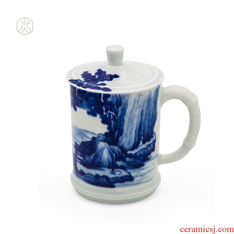 Cheng DE hin gifts tea custom 】 【 jingdezhen ceramic checking porcelain office 1 cup adjacent knot lu