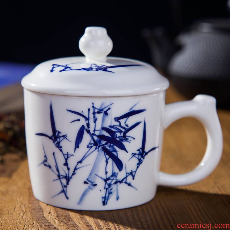 New ceramic DE farce peace auspicious jewelry of the tea cup with cover glass office meeting