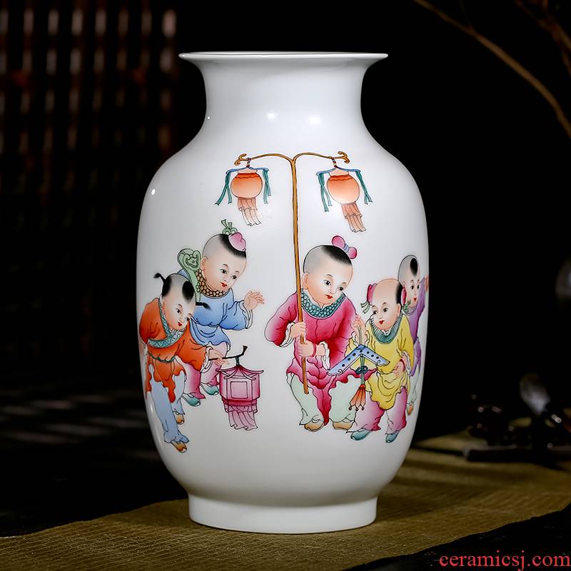 Jingdezhen ceramics celebrity famous master Xia Guoan hand - made five sub - ka vase sitting room adornment is placed