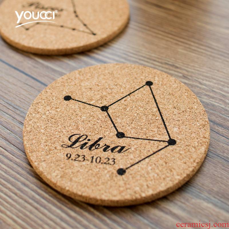 Youcci porcelain creative lawsuits leisurely zodiac picking cups of form a complete set of move mark cup cup mat ceramic cup mat