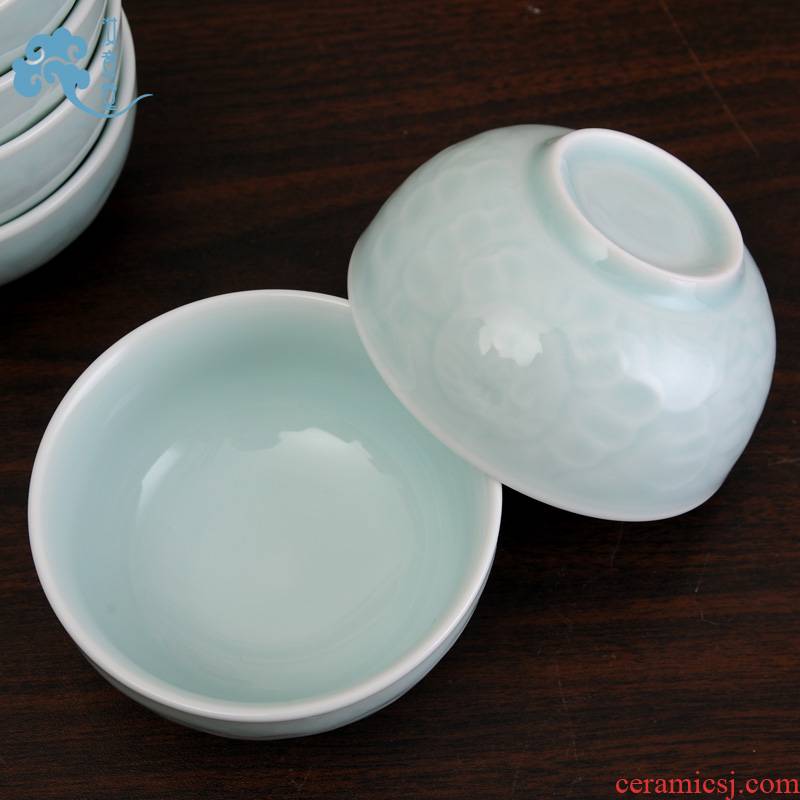 Your up celadon bowls pure color contracted ceramic bowl Chinese tableware rainbow such as bowl bowls and pure and fresh household classic hotel