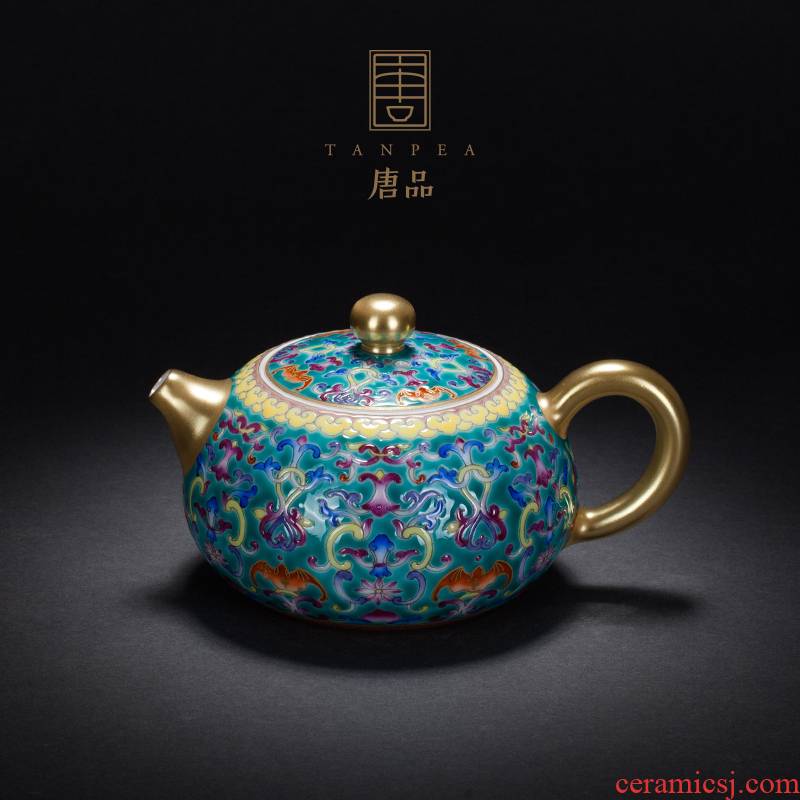 All hand made blue to xi shi pot of enamel glaze color little teapot jingdezhen ceramic tea set on single pot of kung fu