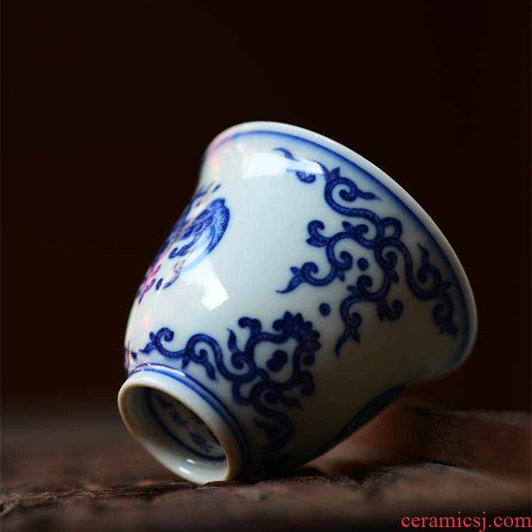 Offered home - cooked in pure hand - made porcelain bats bell cup of jingdezhen ceramic cups porcelain kung fu tea by hand