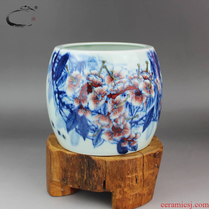 And auspicious jing DE collection jingdezhen ceramics craft pen container decorate manual furnishing articles furnishing articles present office decoration