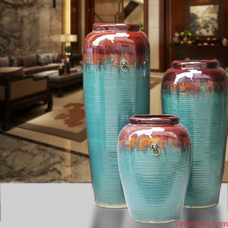 Large vase color glaze up dried flower arranging flowers I and contracted Europe type villa hotel furnishing articles sitting room