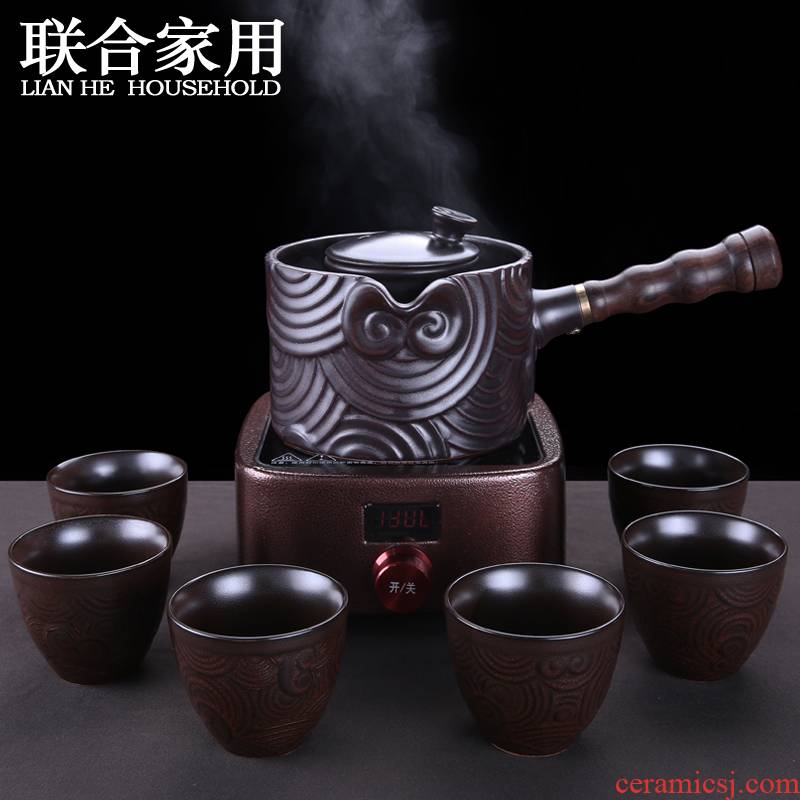 To be household ceramics boiling tea is black and white pu 'er tea kettle Japanese teapot TaoLu flower pot heating electricity