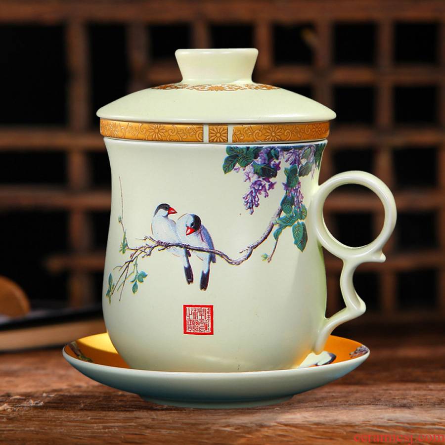 Jingdezhen ceramic keller cup and cup with cover filter cups office cup gift cup boss cup China cups