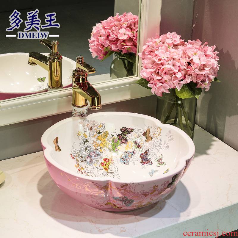 Beautiful queen cell basin ceramic art on European household toilet lavabo lavatory petals sink
