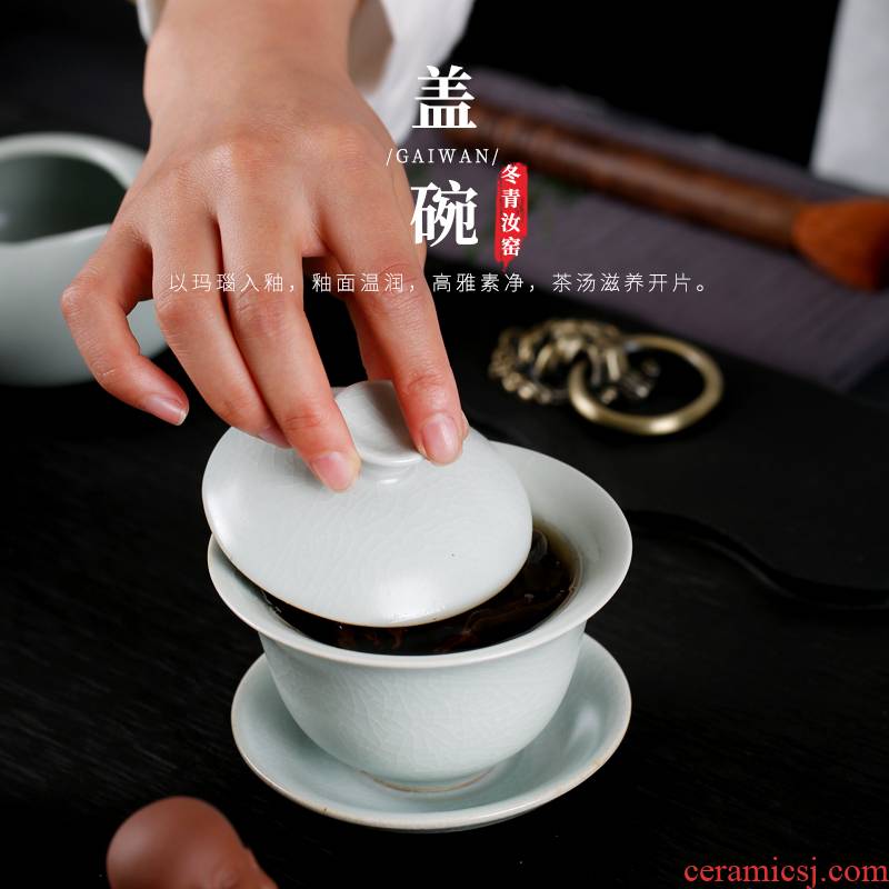 Kay pure manual dehua your up only three jade porcelain tureen ceramic cups kung fu tea tea bowl to bowl