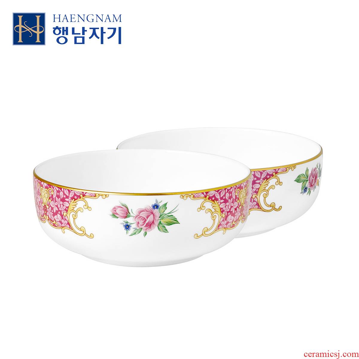 5 inch HAENGNAM apricot south China rose canyon convergent soup bowl 2 only glair ipads porcelain tableware
