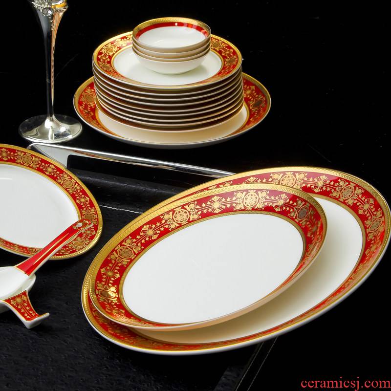 Jingdezhen ceramic tableware porcelain European - style up phnom penh 66 skull porcelain tableware suit wedding dishes suit Chinese style