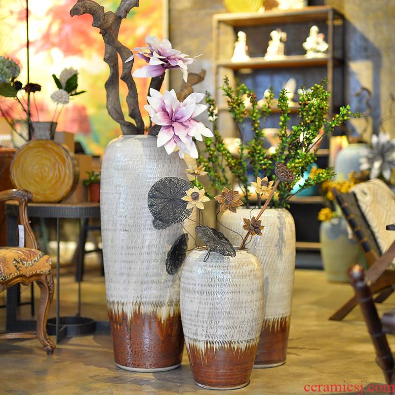 Modern European ceramic vase color glaze up landing vase sitting room hotel villa place big vase restoring ancient ways