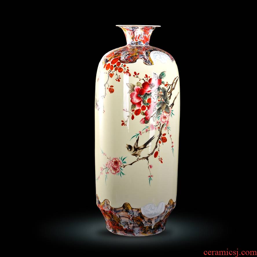 Jingdezhen ceramic Xiong Guiying hand - made pastel up charactizing a vase modern decorative crafts