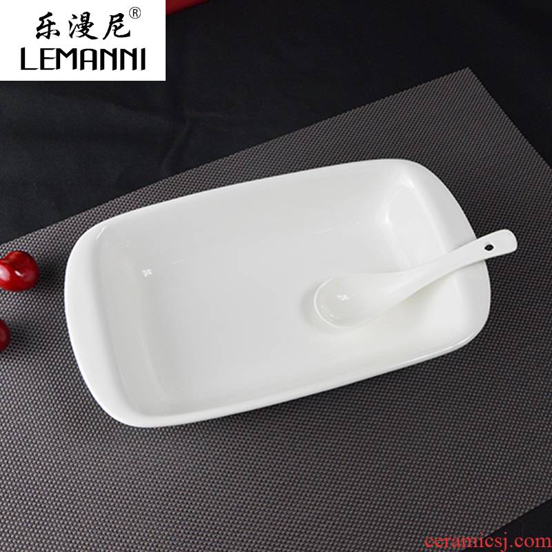 Le diffuse, ears rectangular basin - soup bowl white ceramic creative special hotel baking utensils tray, hot