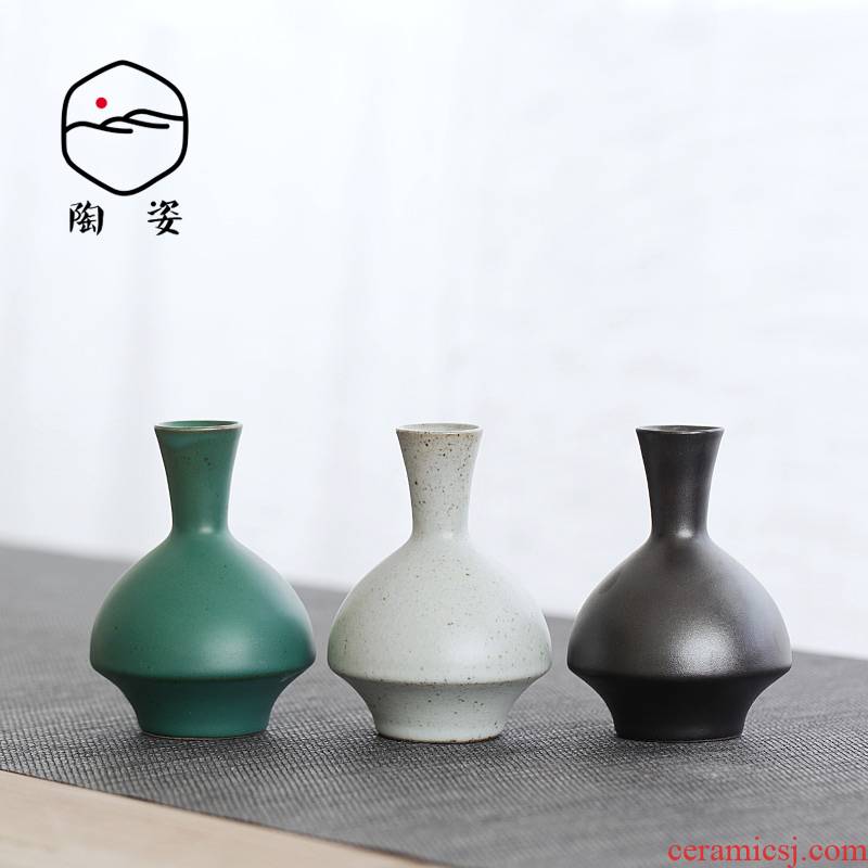 TaoZi small pure and fresh flowers home hydroponic floret bottle container ceramic money plant flower tea taking furnishing articles fashion