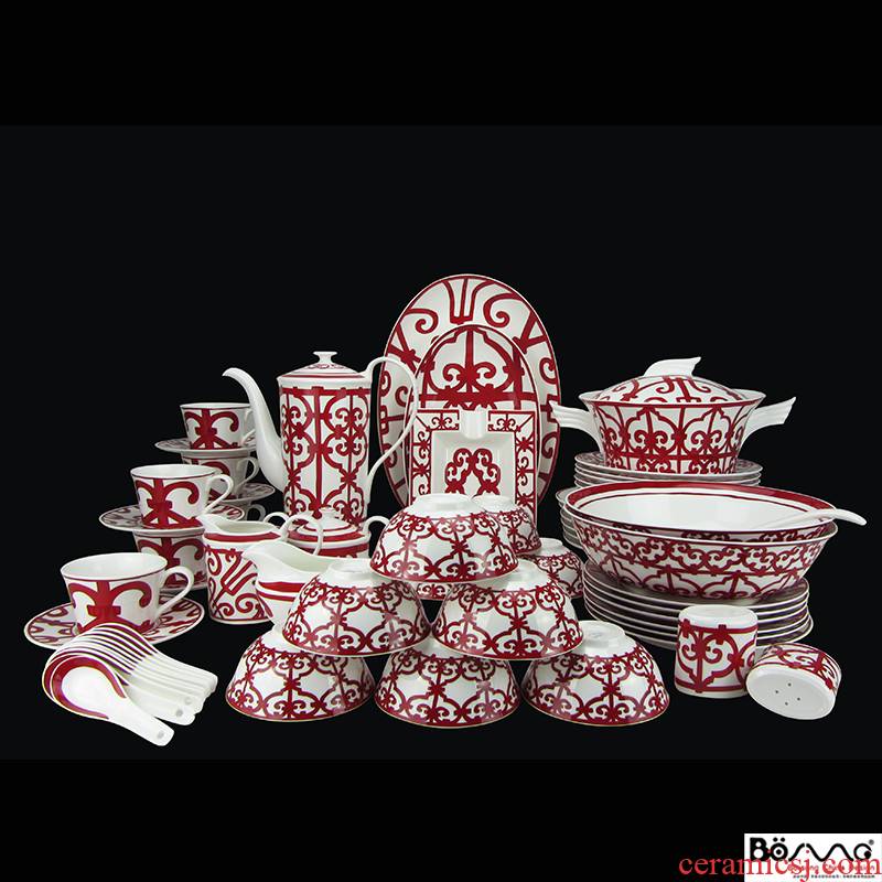70 European red bars between Chinese and western tableware exported - midrange ipads porcelain tableware suit gift sets