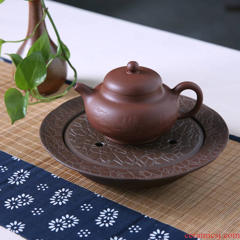 Beautiful home pot bearing dry terms plate ceramics have pot plate thick clay POTS Joe doing mercifully Taiwan purple sand pot pad tea set with zero