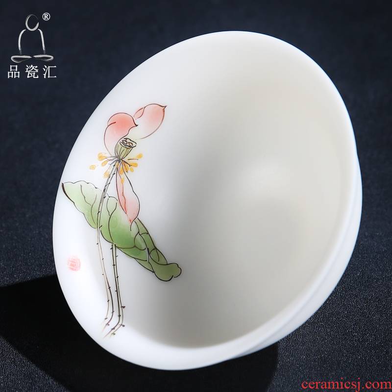 The Product under glaze color porcelain remit dehua white porcelain lotus the keller sample tea cup large master single cup a cup of tea cup