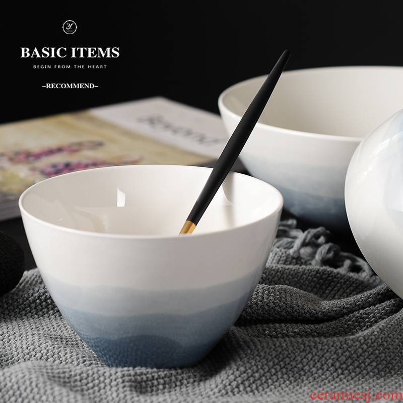 European creative ceramic bowl large rice bowls western - style soup bowl bowls rainbow such as bowl of fruit salad bowl dish bowl