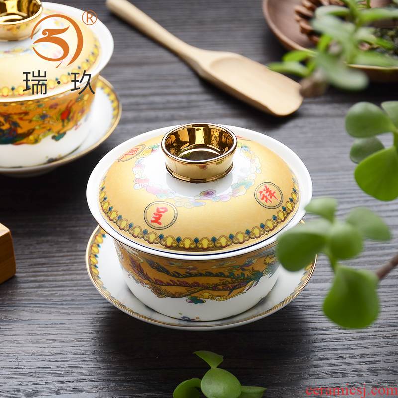 R says tangshan ipads porcelain bowl three large tureen kung fu to tureen worship cup tea bowl of ceramic tea set package mail