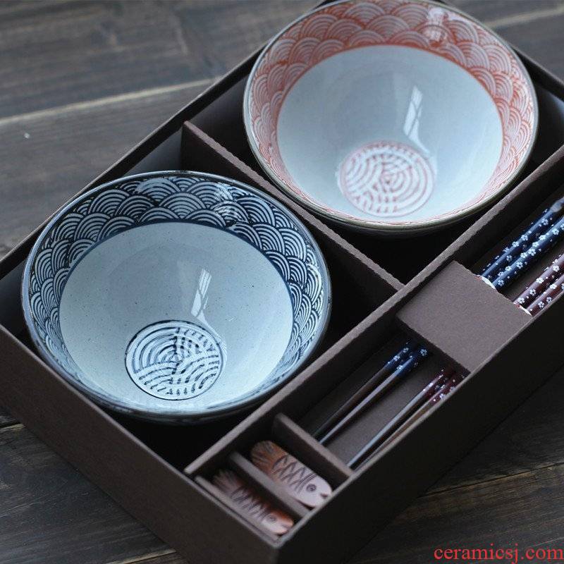 Four seasons and Japanese under glaze color porcelain tableware hat to bowl of coarse pottery bowl rainbow such as bowl chopsticks box idea suits for