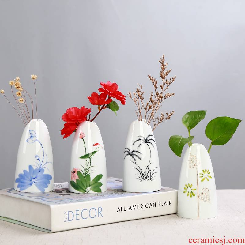 All over the sky star, hand - made vases furnishing articles sitting room white porcelain ceramic hydroponic flower implement small pure and fresh and dried flowers, flower arrangement contracted and I
