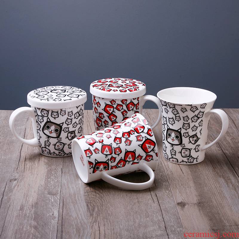 Ipads China cups breakfast coffee cup with cover with a spoon, ceramic glass mugs send cups
