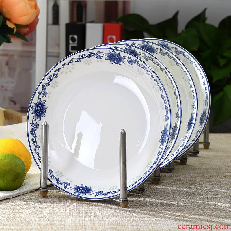 The Food dish home dinner plate ceramic plate round Chinese steak ipads porcelain dish dish dish can microwave oven