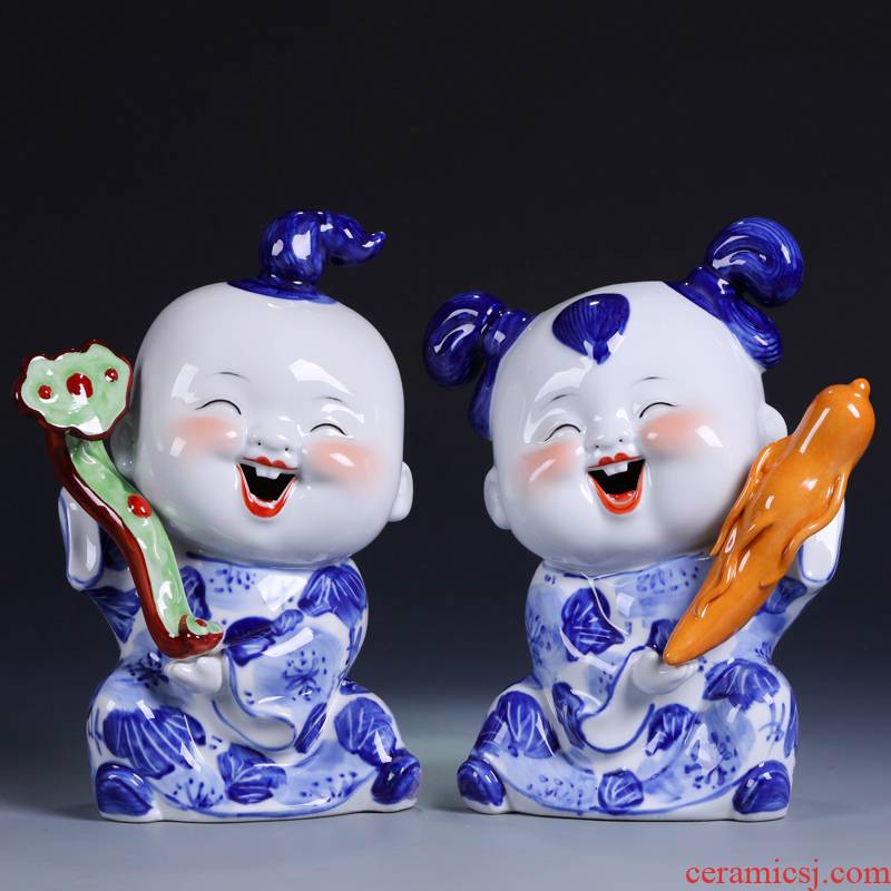 I couples of jingdezhen ceramics handicraft gifts creative decorations furnishing articles home sitting room of Chinese style decoration