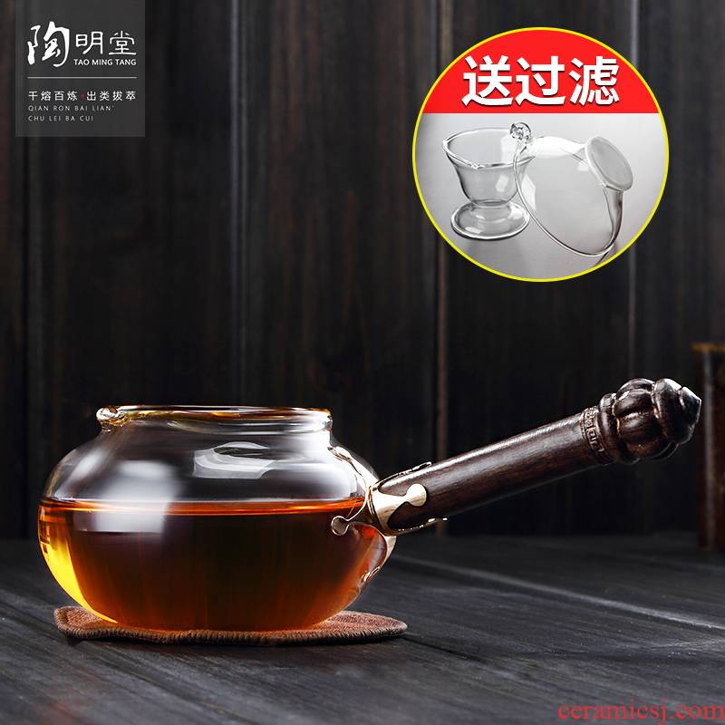 Reasonable TaoMingTang glass cup side put wooden tea sea hot points of tea more transparent) tea accessories
