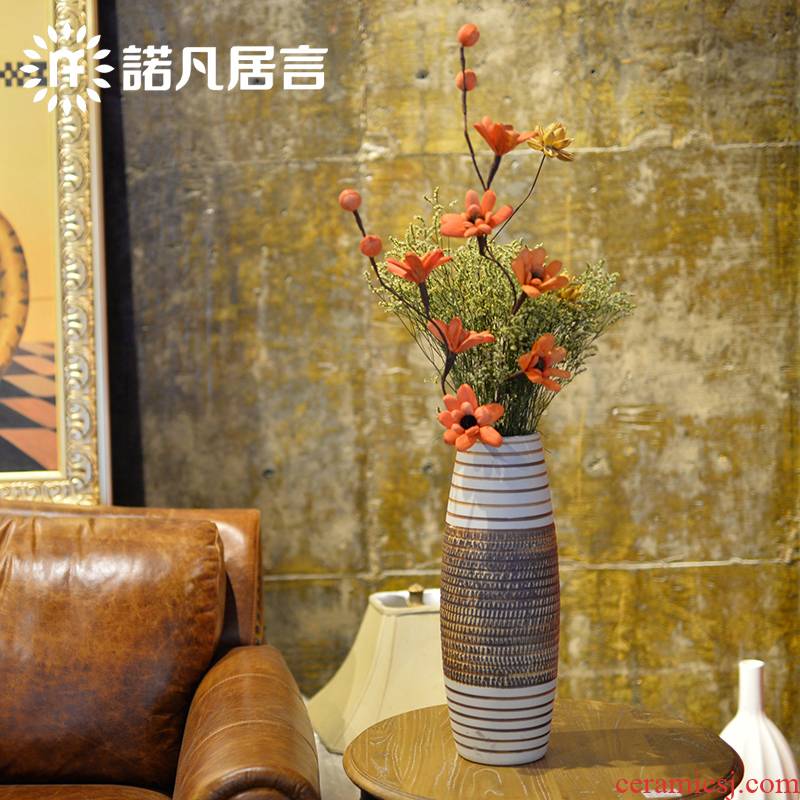 Jingdezhen ceramic vase landing big vases, flower, flower implement sitting room place in modern Chinese flower arranging dried flowers flower arrangement