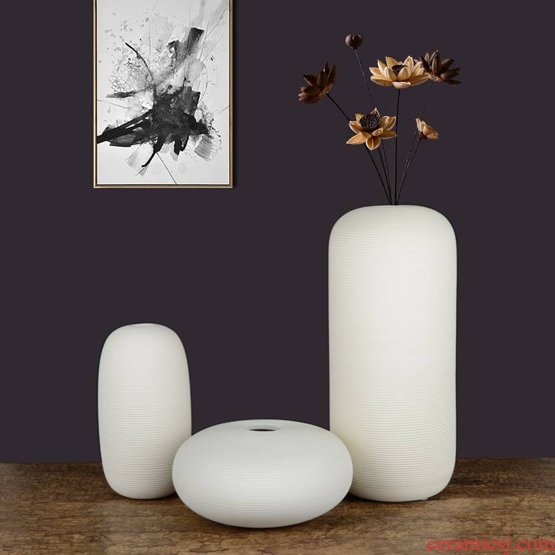 Vase furnishing articles sitting room white biscuit firing ceramics jingdezhen I and contracted fashion home decoration soft adornment