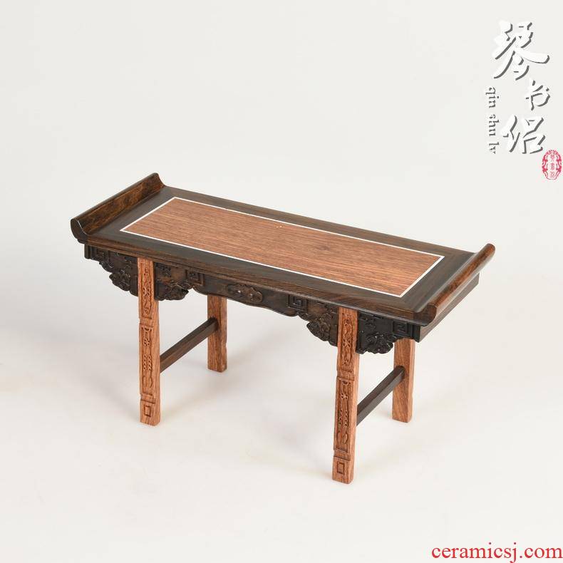 Pianology picking wood carving handicraft furnishing articles rectangle base it base solid wood qintai base