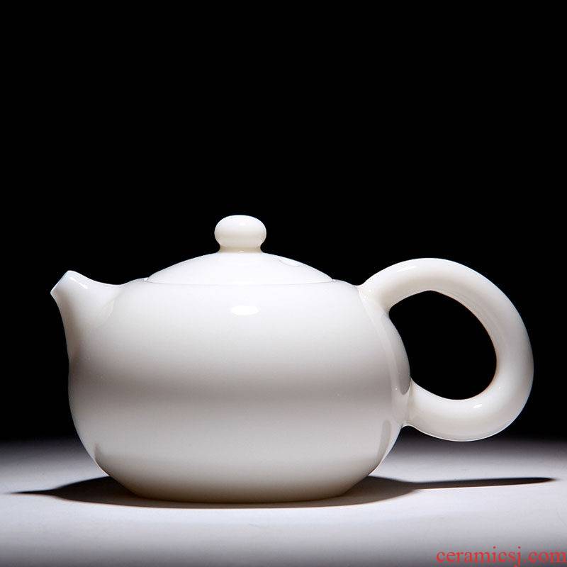 High tea FengTang dehua white porcelain teapot kaolin glaze with frozen jade porcelain xi shi BaoShuang water pot full hand