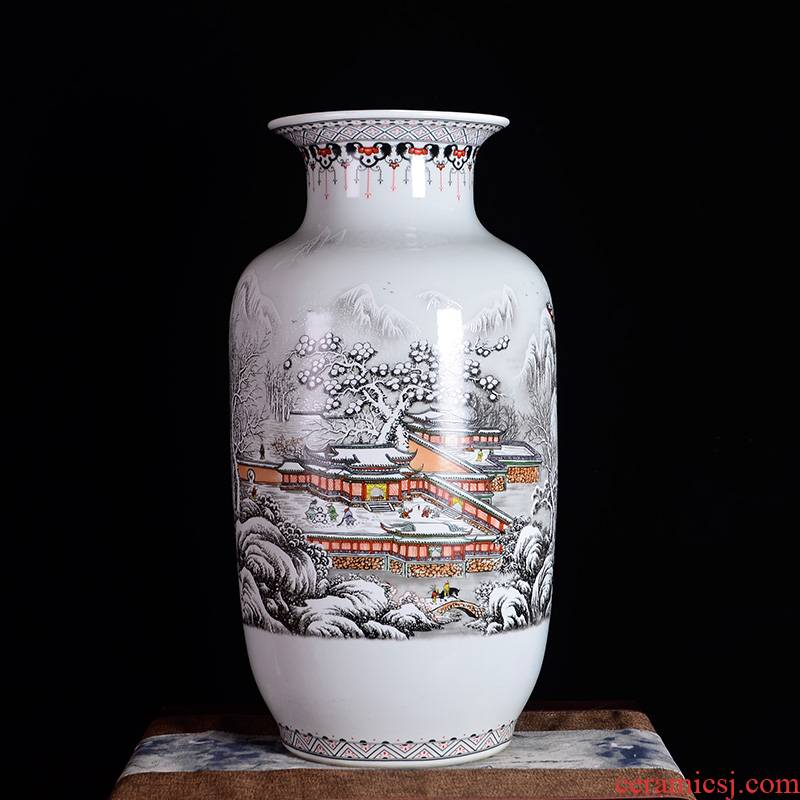 Jingdezhen ceramics snow home furnishing articles of large vase flower arranging the sitting room porch decoration decoration large Z8