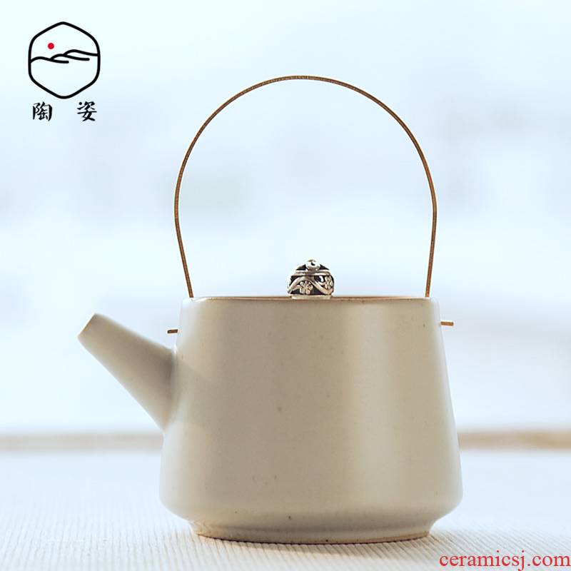 Ceramic teapot TaoZi household kung fu your up copper girder pot of Japanese zen tea restoring ancient ways is I and contracted