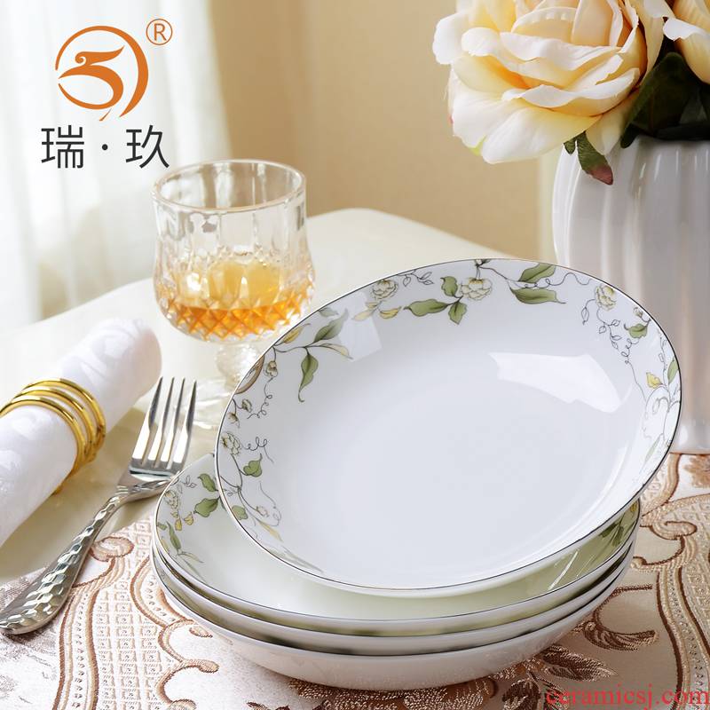 10 creative practical plate 8 inches ipads porcelain FanPan deep dish ceramic dish soup plate compote tableware dish dishes
