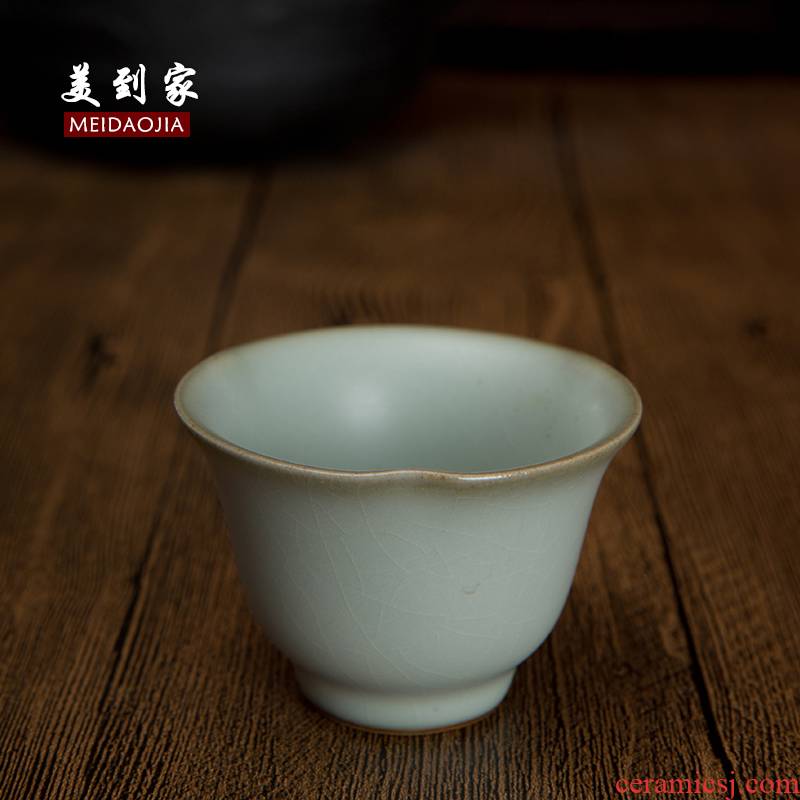 Beautiful home your up porcelain kung fu tea cup treble cup ice crack glaze manually keep open your porcelain purple sand sample tea cup